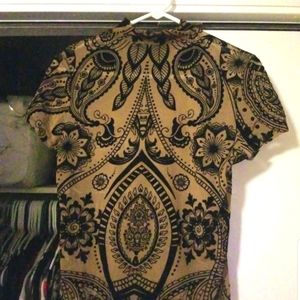 SHEIN Nude/Black Blouse SZ M